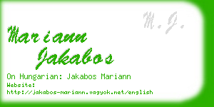 mariann jakabos business card